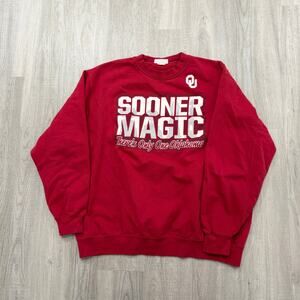 Vintage Oklahoma Sooners Sweatshirt Men's Extra Large Red 90s Crewneck Boomer